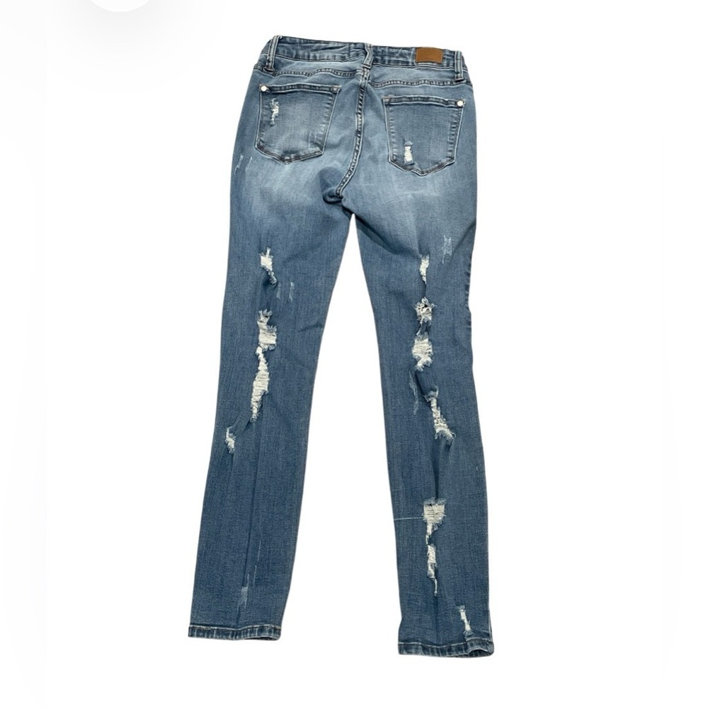Judy Blue Skinny Fit Distressed Blue Jeans Size 7/28 - Picture 3 of 3